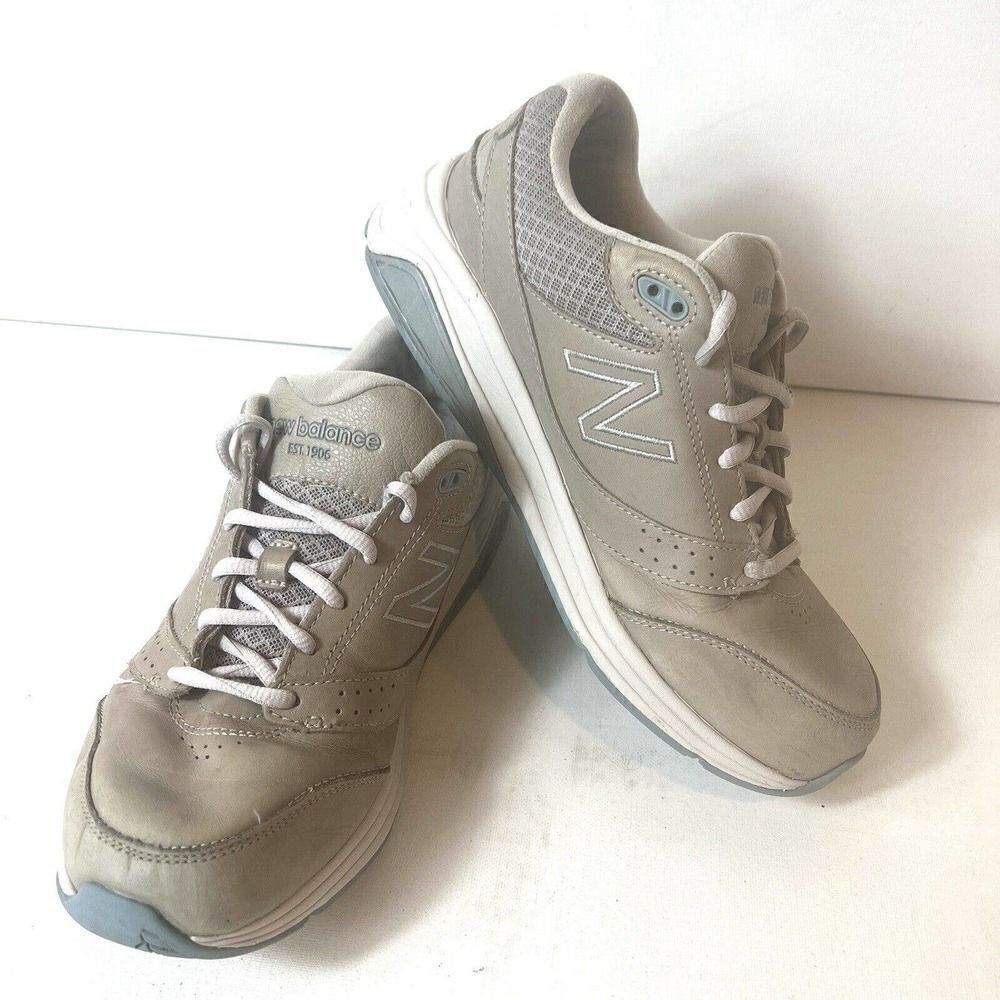 New Balance Walking Strike Path Leather Shoes Womens Sz 8D Mocha Lace Up Low Top